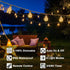 ShineU 30 20 Bulbs, 8 Feet LED Outdoor String Lights with Warm White Edison Shatterproof Solar-Powered Modes Hemp Rope