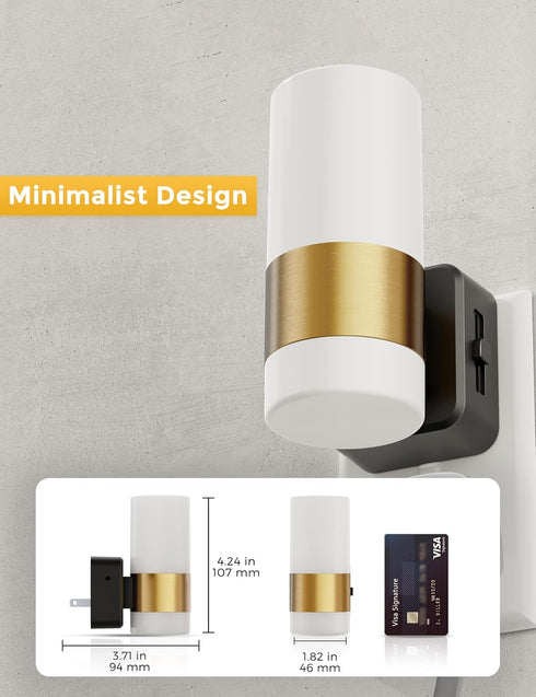 Dimmable 2 Pack, 0-100 3000K L LOHAS LED Night Light Dusk to Dawn Sensor, Support Lumen Brightness Ajdustable, Soft