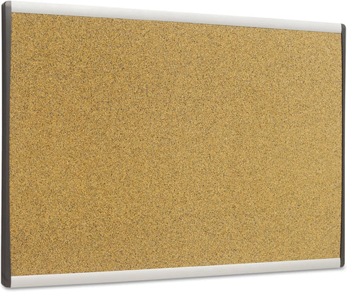 Quartet Bulletin Board, 30" x 18", Corkboard, Aluminum Frame, Tan (ARCB3018)
