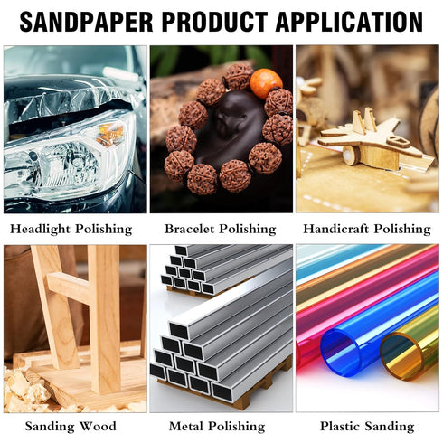 3 Inch (75mm) 600/800/1500/2000/3000/5000/7000/10000 1/4 Pad(82pcs) MAXMAN Sandpaper Silicon Carbide Wet/Dry Hook