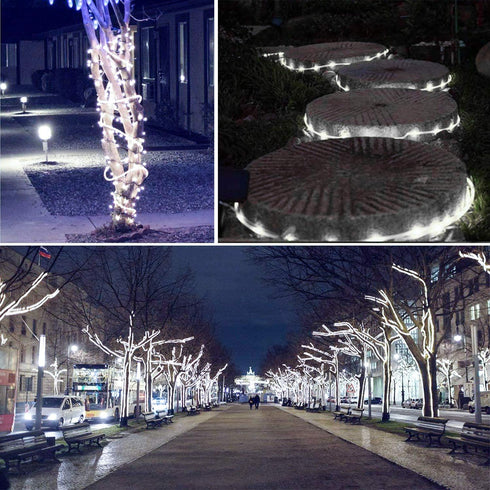 33FT 100LED IP65 Honche Solar Rope Light Waterproof Outdoor LED Copper Fairy String Tube Lights for Party Gazebo Garden