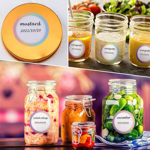 Marspark 600 Pieces Canning Jar Labels, 2 Rolls Round Mason Stickers for Jelly, Homemade Food Containers