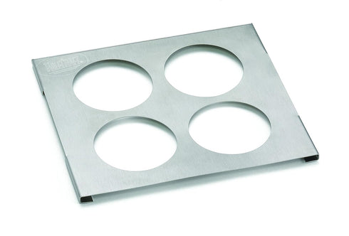 TableCraft Products T4 6.25" x 7" 4 Hole Bottle Holder, Stainless Steel Template
