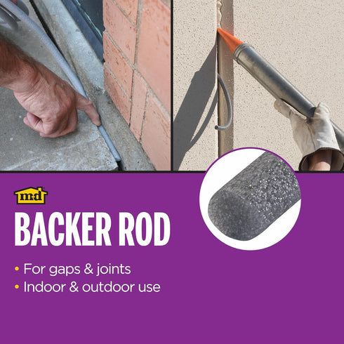 M-D Building Products 19100 Versatile Caulk Backer Rod Set, 1in x 10ft, Essential Foam Rods