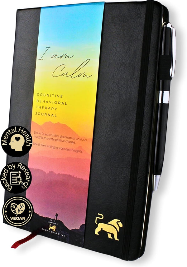 Calm Collective Guided CBT Anxiety Relief Journal Kit for Mental Health Therapy