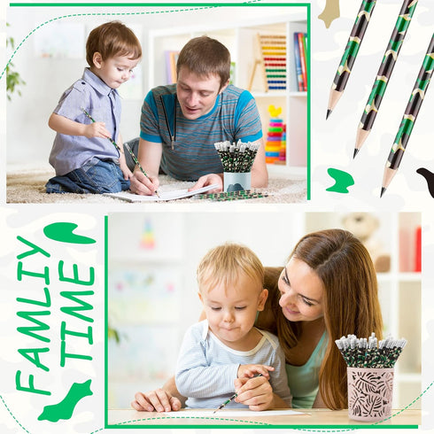Chivao 50 Pack Camouflage Tactical Pencils, Camo Party Favors, Army Decorations for Teachers School Supplies