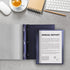 Binditek 30 Pack Clear Front Report Covers with 3 Prongs, Heavy Duty Plastic Report Folder with Navy Back Covers for