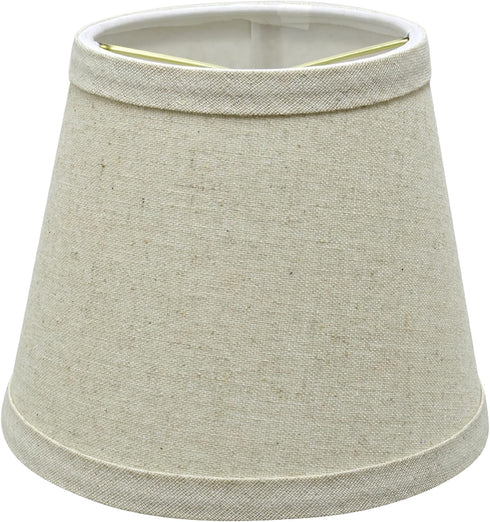 Aspen Creative 32861-2A 4" 6" 5" Small Hardback Empire Shape Chandelier Clip-On Lamp Shade, Light Grey, Top x Bottom x