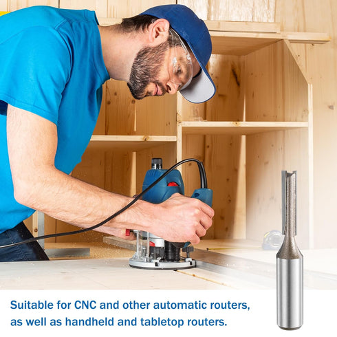 2pcs 1/2 Inch 9/32" 2 1.18 Inch YG6 HARFINGTON Straight Router Bit Shank Cutting Dia, Flutes Cutting Length Carbide