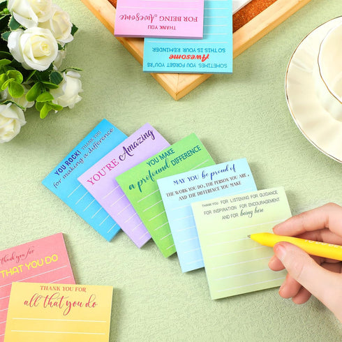 Yinder 24 Pcs Employee Appreciation Sticky Notes, Thank You Gifts, Mini Pocket Notepads for Graduation