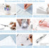 Office Desk Accessories, White 360° Pen Holder Desk Organizers with Tape Dispenser, Stapler, Remover, Staples, Ruler,