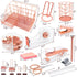Office Desk Organizers, Rose Gold 13PCS Supplies and Accessories, Acrylic Stapler, Clips, Scissor, Tape Dispenser