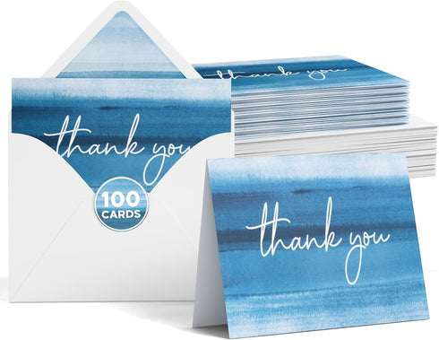 VNS Creations Thank You Cards With Envelopes Bulk Set & Stickers -