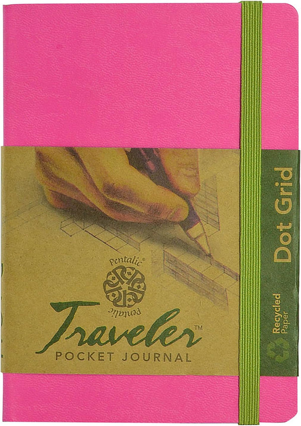 Pentalic 4" x 6" Pocket Sketchbook Traveler Journal, 120 Pages, Bright Pink by Pentalic