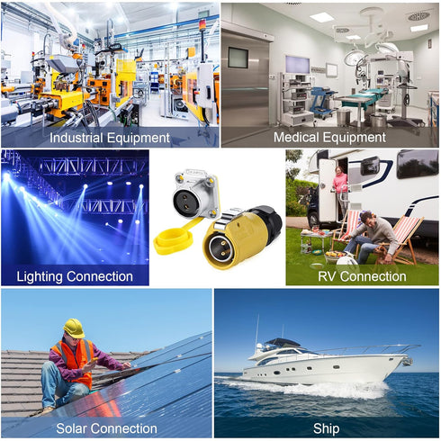 2 Pin Waterproof Connectors, M20 Power Connectors, Waterproof Electrical Connectors for Automotive and Marine
