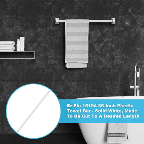 Durable Plastic Wall Mounted Replacement Towel BAR 24" Rod with Spring Loaded Ends