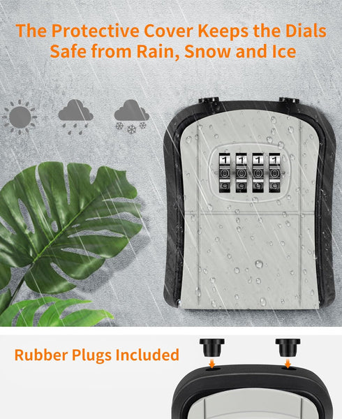 Portable Key Lock Box, Security Lock Box for Indoor and Outdoor Use, Garage, Garden, Store