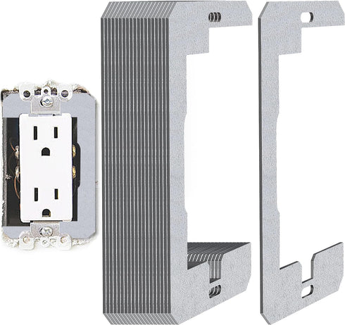 20 Pcs Wall Plate Spacer - Metal Flush Fit Device Leveling Plates for Electrical Outlet and Boxes