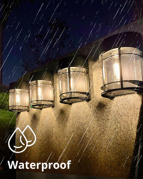 8 Pack Solar Fence Lights Outdoor, Waterproof Solar Lights Outdoor, Outdoor Solar Light Fence Light for Garden Fence