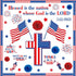 Pajean 67 Pcs God Bless American Bulletin Board Set, Patriotic Christian Classroom Decoration with American Flag Cross