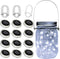 ZNYCYE Mason Jar Solar Lights, 12 Pack 30LED Fairy Lights for Outdoor Waterproof Decoration - Cool White