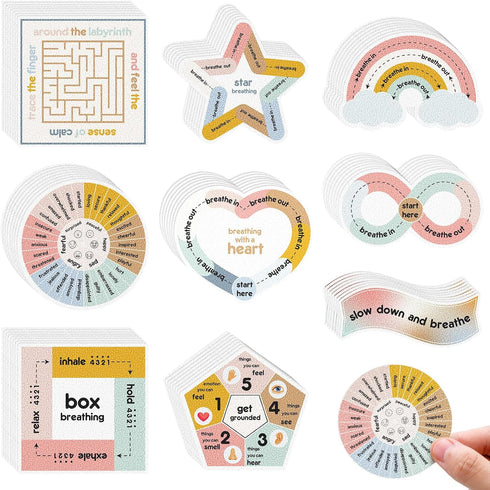 Libima 72 Pieces Anxiety Sensory Stickers, Textured Fidget Stickers for Mindfulness, School Counselor Supplies, 9