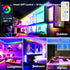 50FT Waterproof,IP68 Outdoor LED Strip Light Outside RGB+IC Light Strip with App/Remote Control,Chase Mode,Music Sync