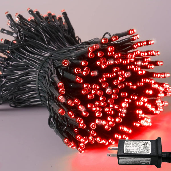 YEGUO 66ft 200 LED String Lights Outdoor Waterproof, Red Christmas Lights Indoor,