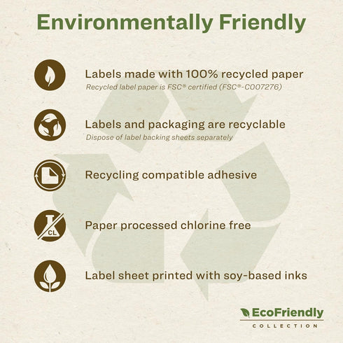Avery EcoFriendly Matte White Recycled Round Labels, 2" Diameter, 120 Printable Labels, Permanent Adhesive, Laser/Inkjet