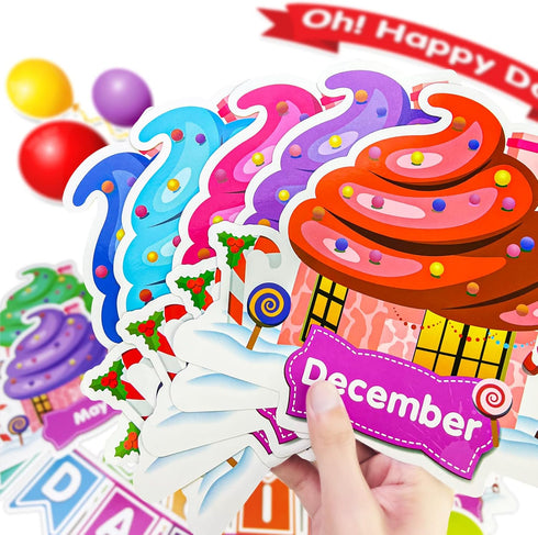 EAMAY Happy Birthday Bulletin Board Sets, Colorful Cutouts for Preschool & Kindergarten Classroom