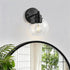 Dogvsme Black Bathroom Vanity Lights, 1-Light Wall Sconce with Glass Globe Shade, Vanity