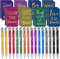 Funrous 32 Pcs Motivational Quote Pens, Inspirational Notepads & Mini Journal Gift Set for Students & Office