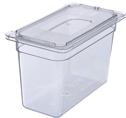 Carlisle FoodService Products Storplus 1/3 Size Universal Lid, Clear, Flat Food Pan Lid for Catering
