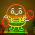 Boxing Hamburger Neon Sign Dimmable Food Burger Neon Light Hamburg Boxing Led