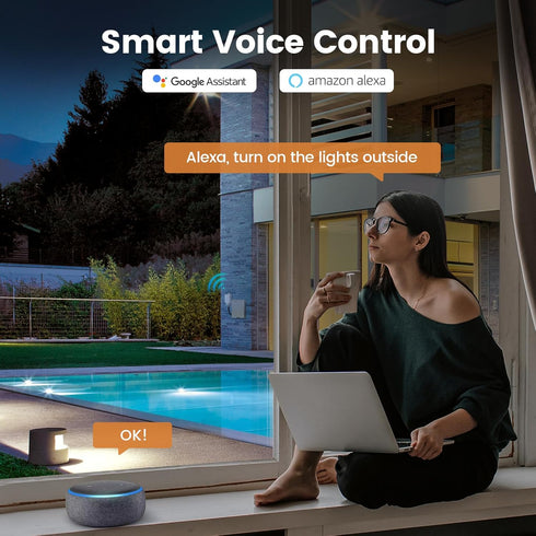 15 120V SURAIELEC AMP WiFi Smart Timer Switch for Outdoor Electrical Boxes, WiFi Pool Timer, for Waterproof Outlet