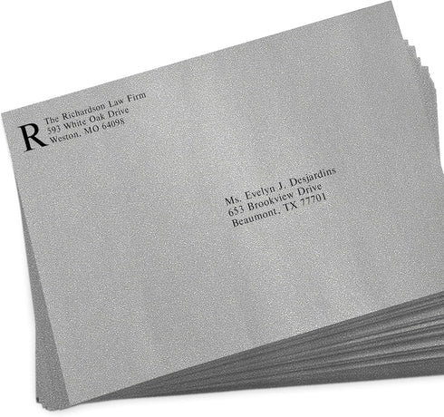 LUXPaper 9 x 12 Booklet Envelopes - Silver Metallic, 80lb. Text, 50 Qty
