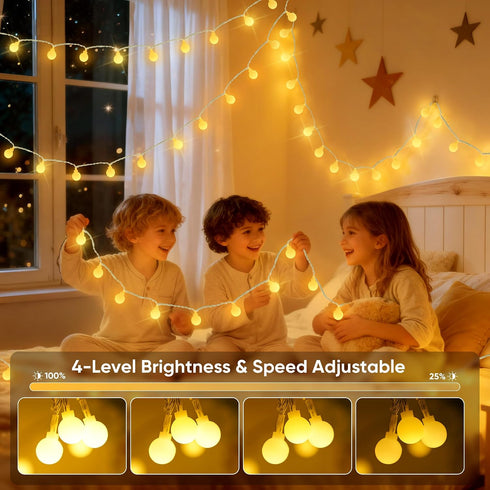 20FT 40 24 OMIKA Battery Powered String Lights, LED Color Changing Battery Operated Christmas Light, USB Powered