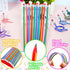 Haawooky 45 Pieces Flexible Soft Colorful Stripe Rubber Pencils with Erasers for Kids Gift