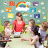 Tatuo 69 Pcs Calm Down Cloud Mini Bulletin Board Set, Rainbow Cloud Cutouts for Classroom