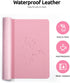 YSAGi Leather Desk Pad Protector, Large Mouse Pad, Non-Slip PU Leather Desk Blotter, 23.6" x 13.8" (Pink)