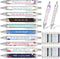 Yeaqee 50 Pcs Black Ink Ballpoint Pens, Inspirational Motivational Quotes Stylus Tip Pens for Women Students, 5.5 Inch