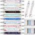 Yeaqee 50 Pcs Black Ink Ballpoint Pens, Inspirational Motivational Quotes Stylus Tip Pens for Women Students, 5.5 Inch
