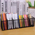 Black Mesh Pen Pencil Holder, Small Metal Desk Organizer with 6 Compartments for Office Supplies, Home, School,