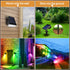 suifazy IP65, 7 26 2 Pack) RGB Solar Lights Outdoor Waterproof Lighting Modes Color Changing LED Solar Spot Lights
