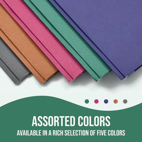 Folders with Pockets | 100 Pack Two Pocket Folders | Business Card Holder Folders for School Office Filing