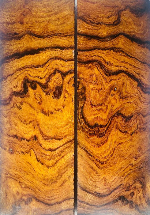 IECAP LLC Bookmatched Ironwood Knife Handle Scales, Natural Wood for DIY Crafts, Size 5 1/8 x 1 3/4 x 1/2