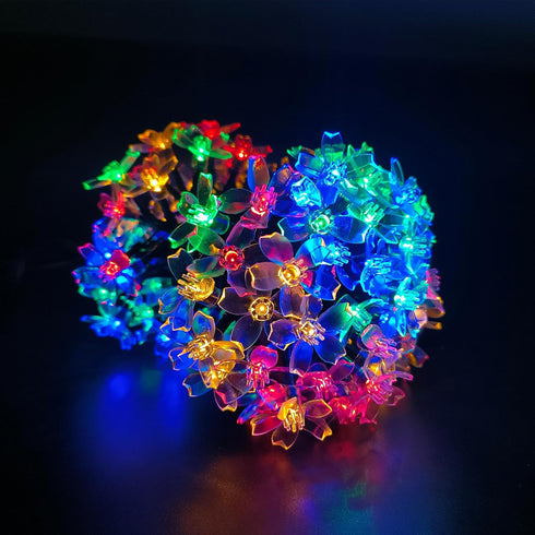 Selarlyt Outside100 Solar String Lights for LED Solar Flower Lights Outdoor Waterproof Solar Powered Outdoor Decorative