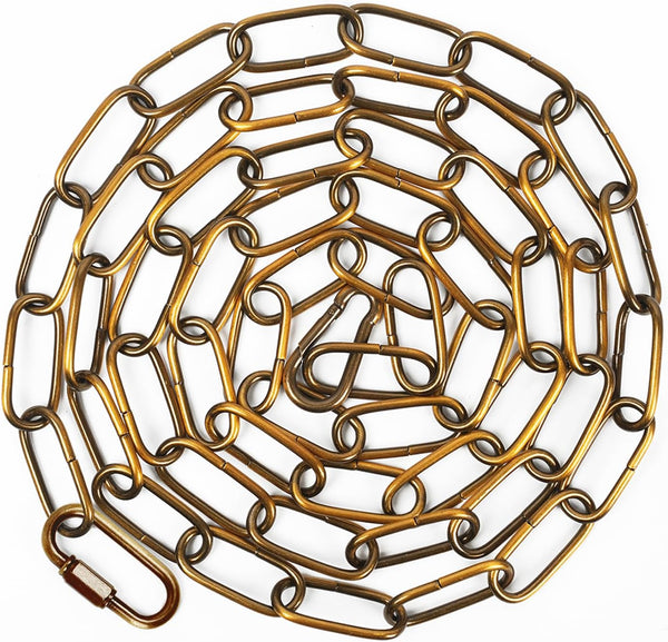 garini 6 Feet Gold Bronze Light Fixture Chain, Adjustable Metal Pendant Chandelier