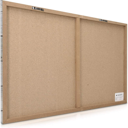 Navaris Magnetic Dry Erase Board - 16 x 24 inches Decorative White Board with Design, 5 Magnets and Marker