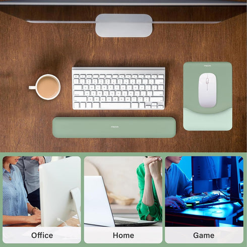 Set, MOSISO Wrist Rest Support for Mouse Pad&Keyboard Rectangular Ergonomic Mousepad Non-Slip Base Home/Office Pain